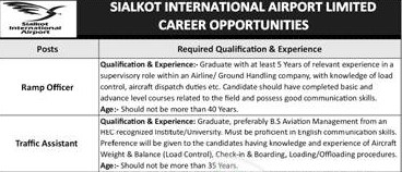 Sialkot International Airport Jobs 2024