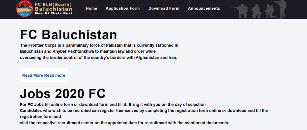 FC Jobs 2024 Baluchistan 