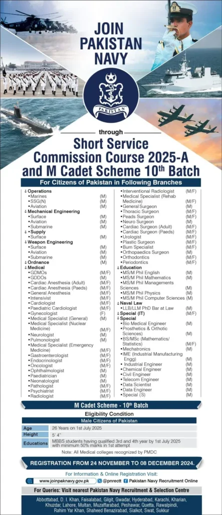 Join Pak Navy Through Short Service Commission Course 2025-A